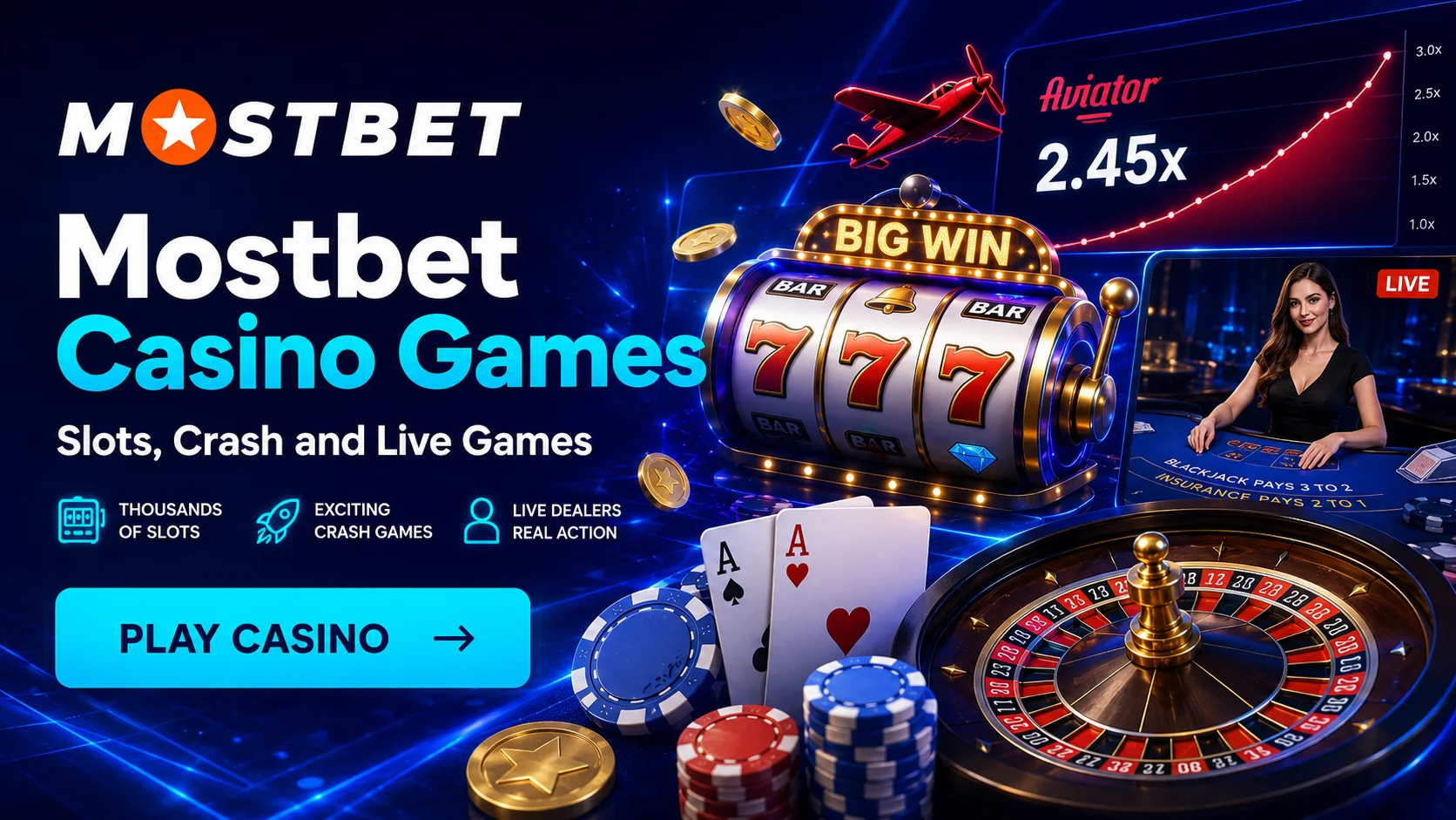 Mostbet casino: slots, crash and live games — Mostbet