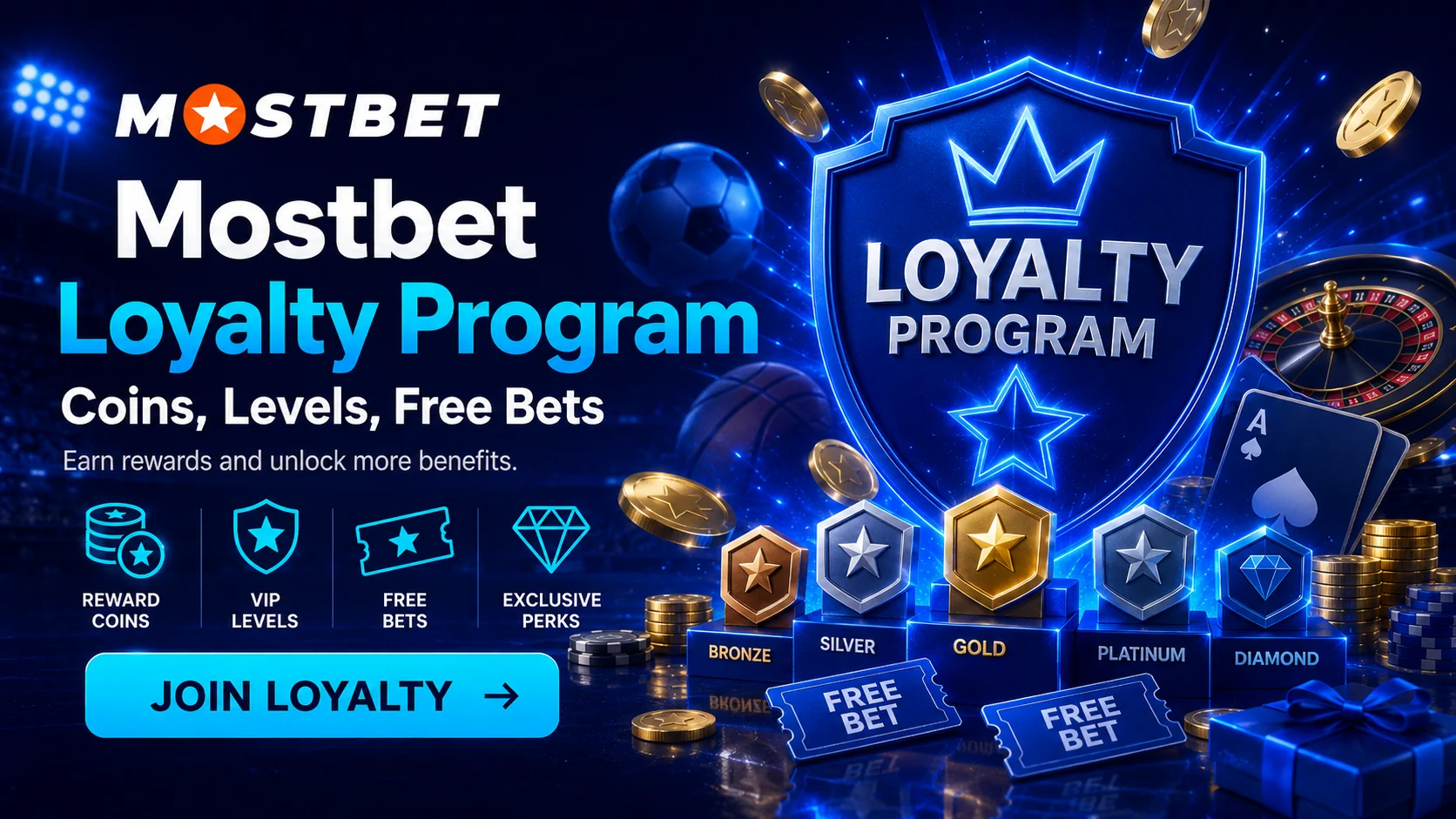 Mostbet loyalty program: coins, levels, free bets — Mostbet