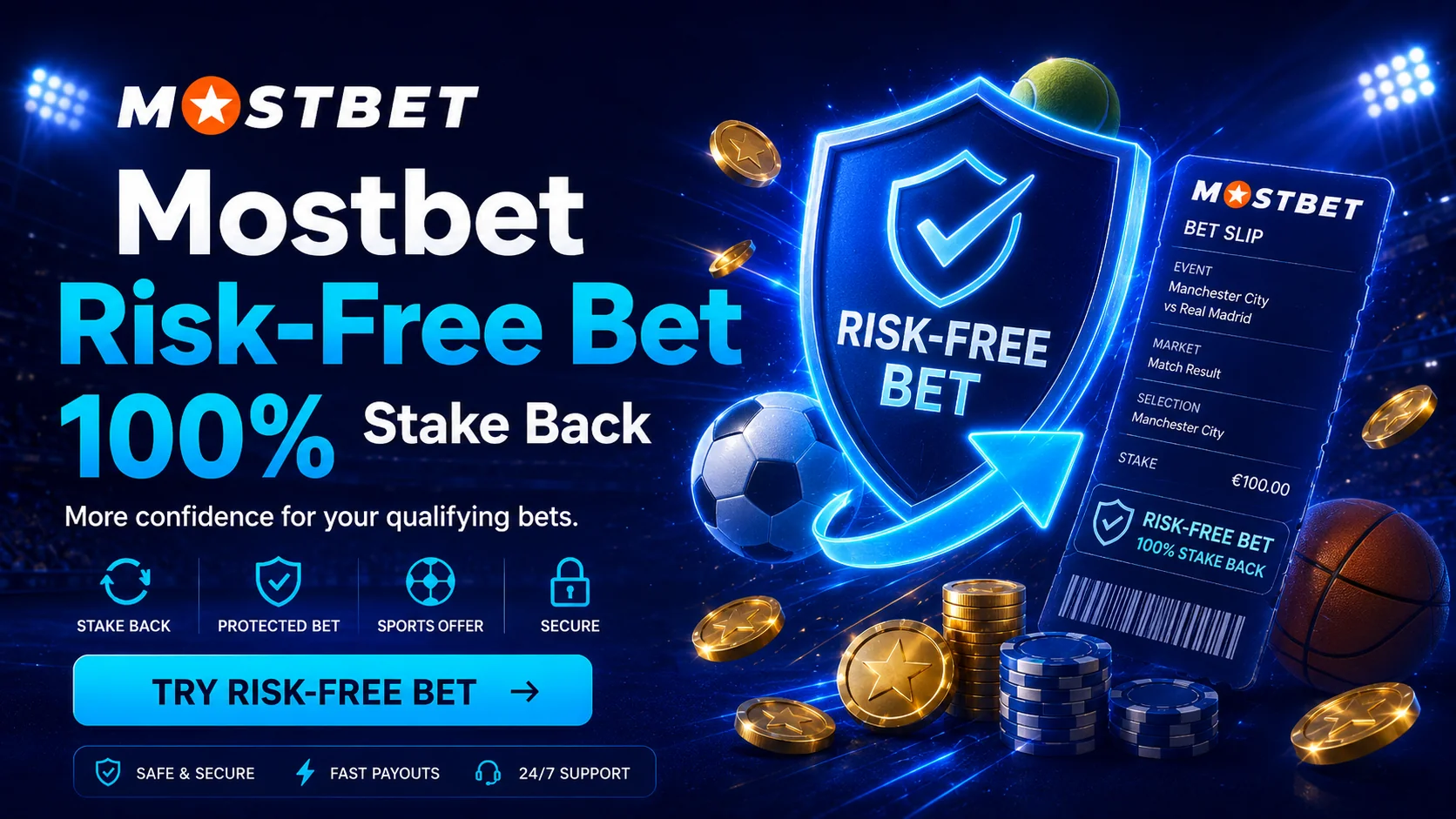 Mostbet risk-free bet: 100% of your stake back — Mostbet
